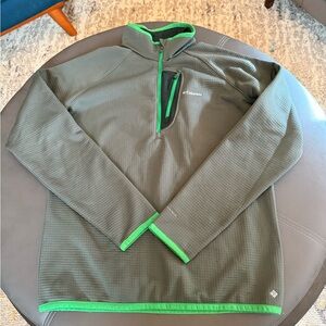 Columbia Quarter Zip Pullover. Sage Green Men’s Large